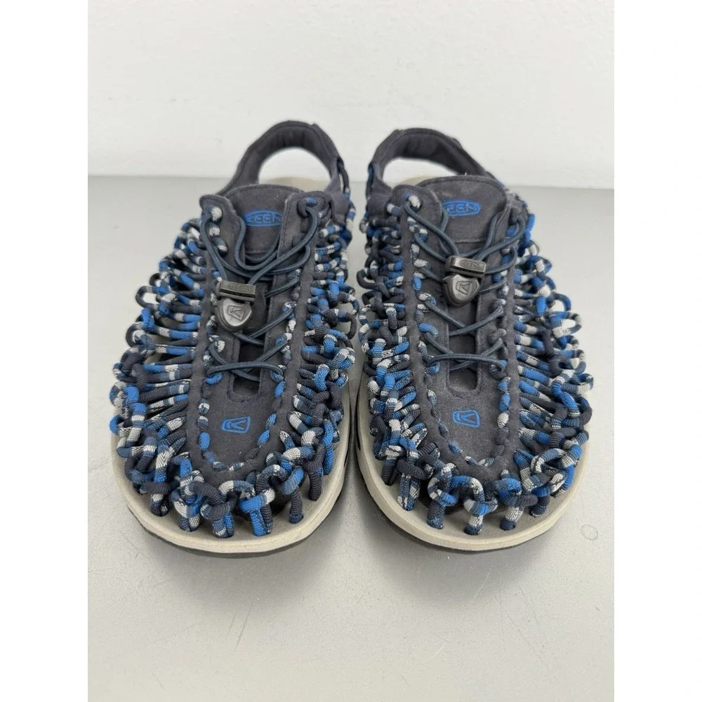 Keen Uneek Sandals Mens 9 Blue Gray Paracord Shoes Hiking Fishing Beach Boat‎